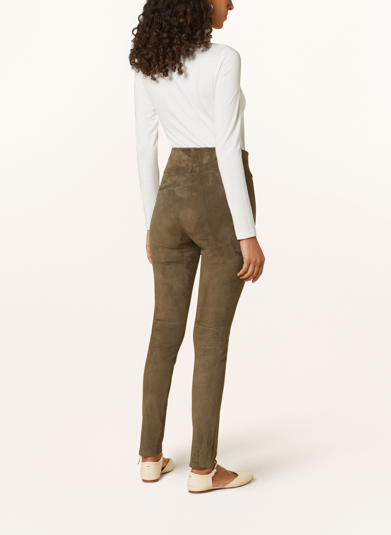 lilienfels Leather leggings, Color: KHAKI (Image 3)