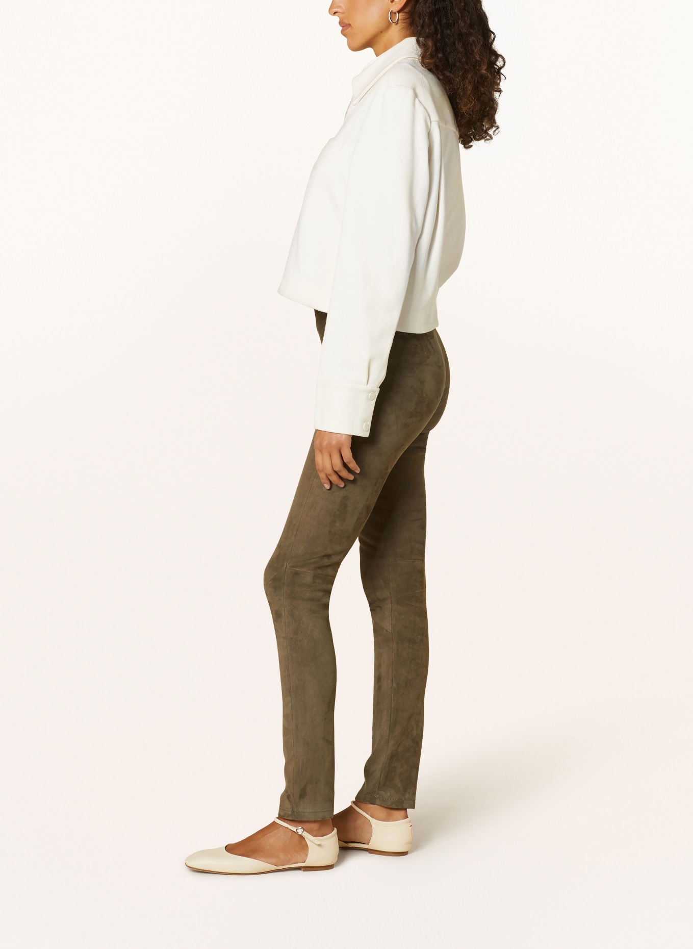 lilienfels Leather leggings, Color: KHAKI (Image 4)