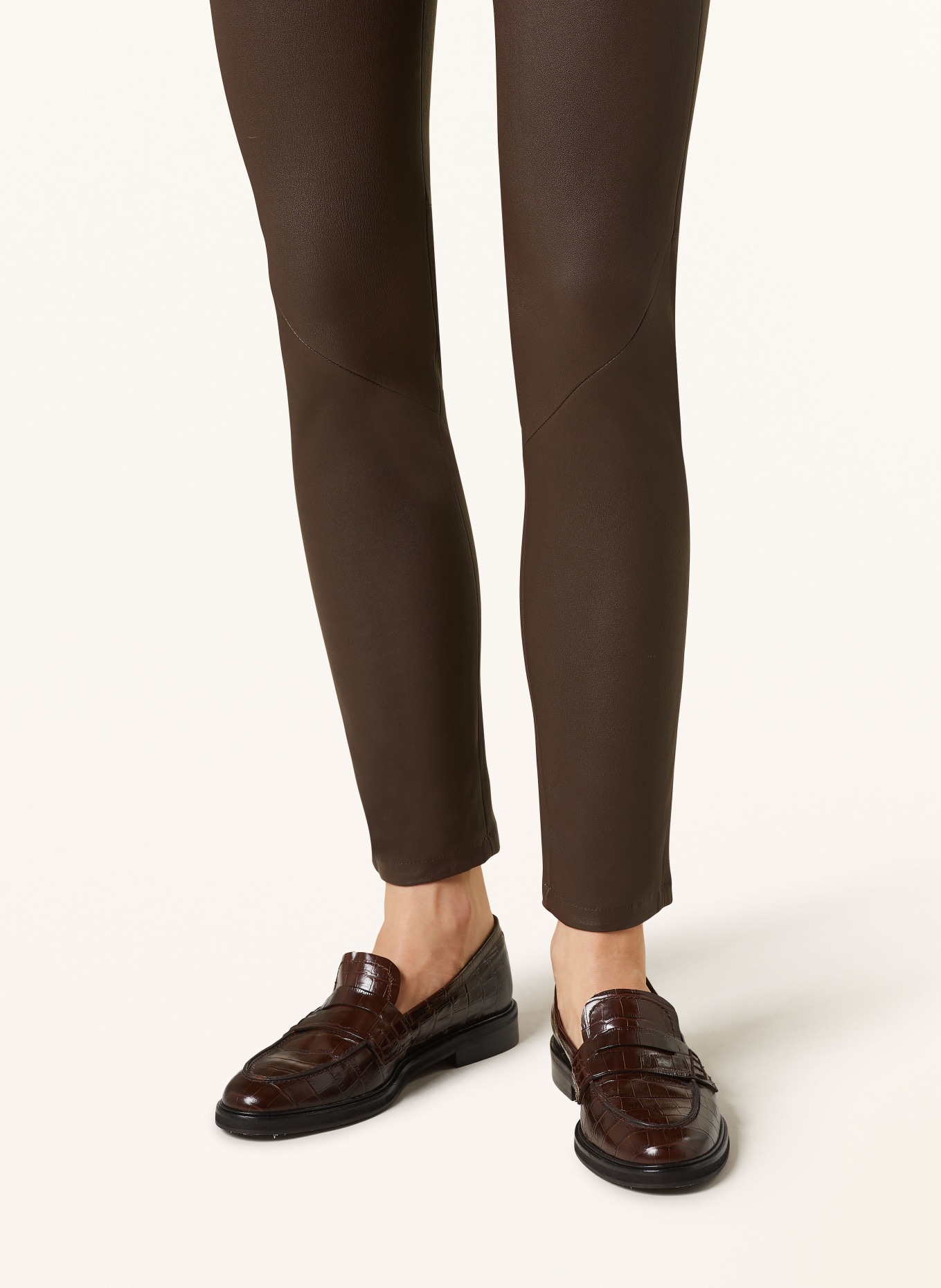 lilienfels Leather Leggings, Color: DARK BROWN (Image 5)