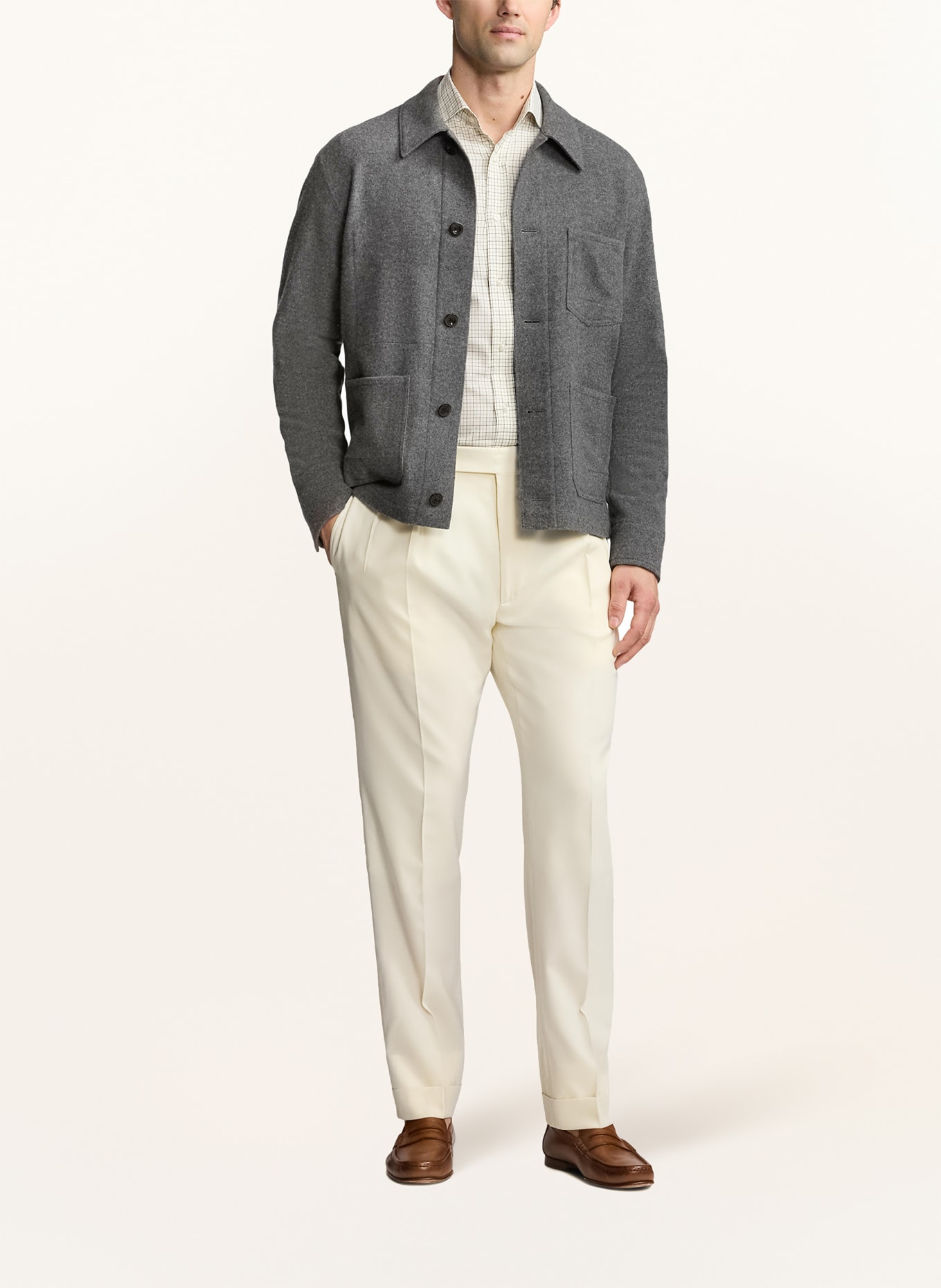 RALPH LAUREN PURPLE LABEL Overshirt, Color: GRAY (Image 2)