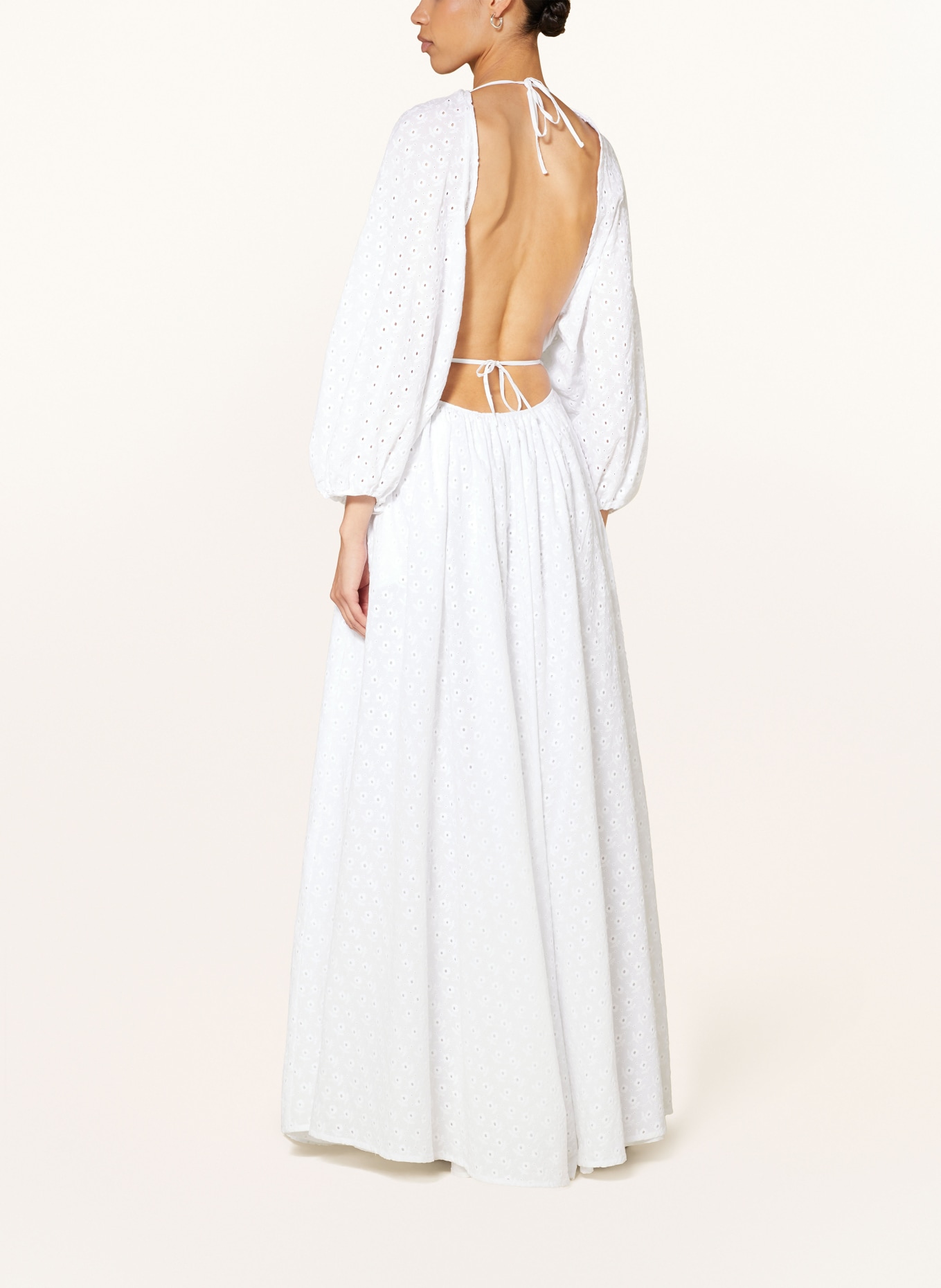 BERNADETTE Dress with lace and cut-out, Color: WHITE (Image 3)
