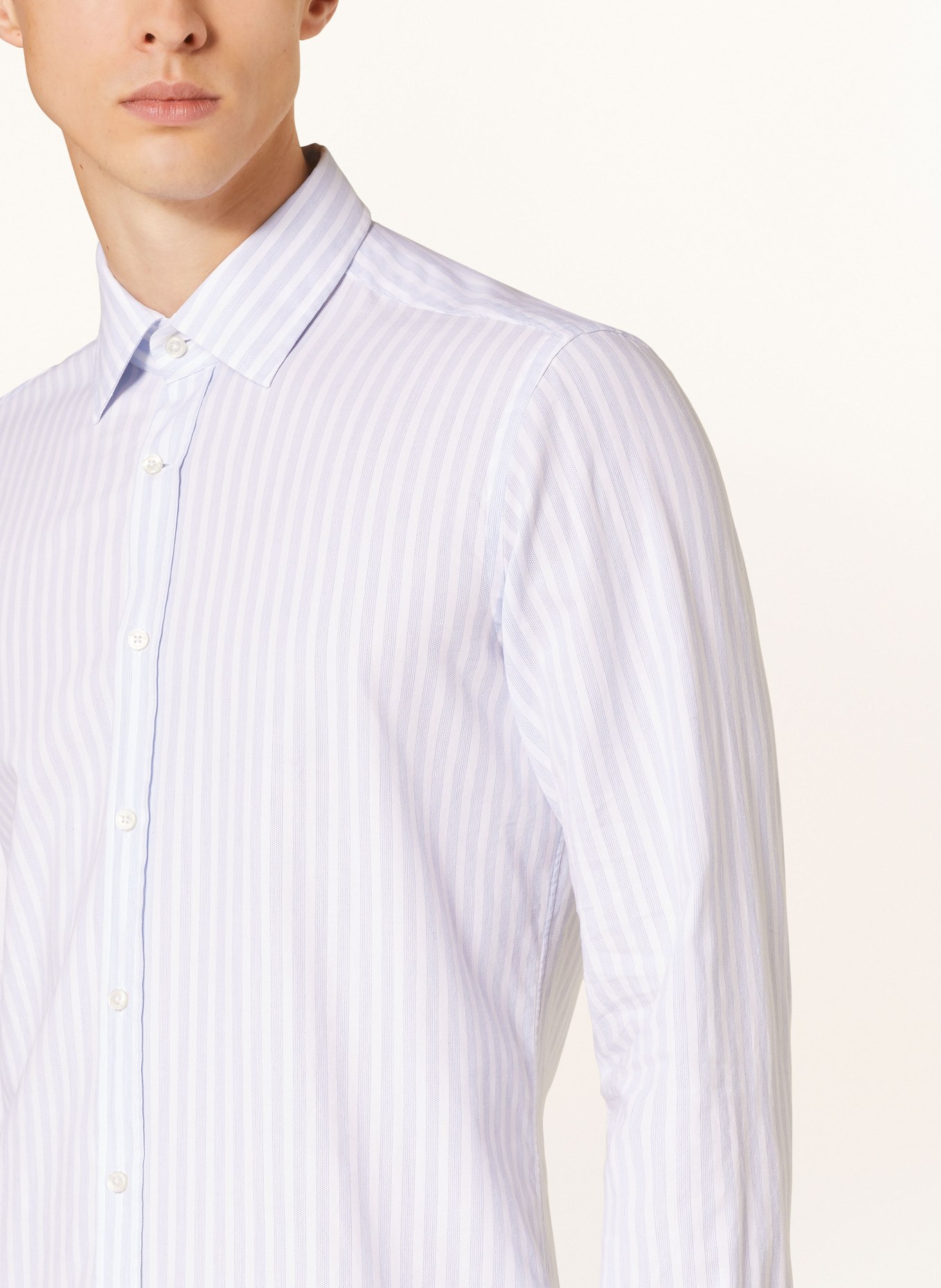 windsor. Hemd Extra Slim Fit: HELLBLAU/ WEISS