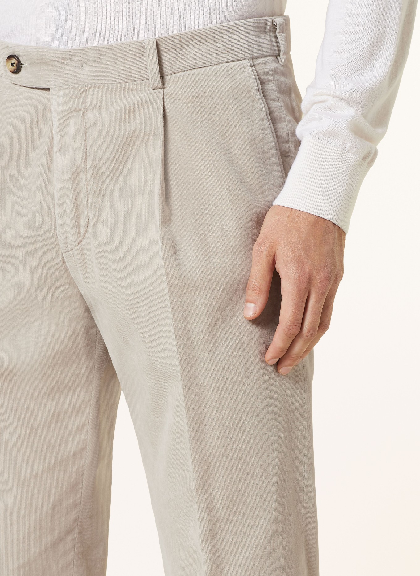 windsor. Suit trousers SILVI-W3 extra slim fit in corduroy, Color: 280 Open Beige                 280 (Image 6)