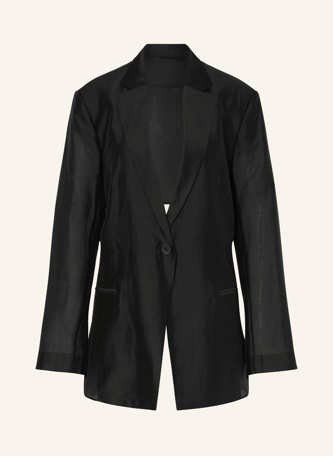 COS Long blazer with cut-out, Color: BLACK (Image 1)