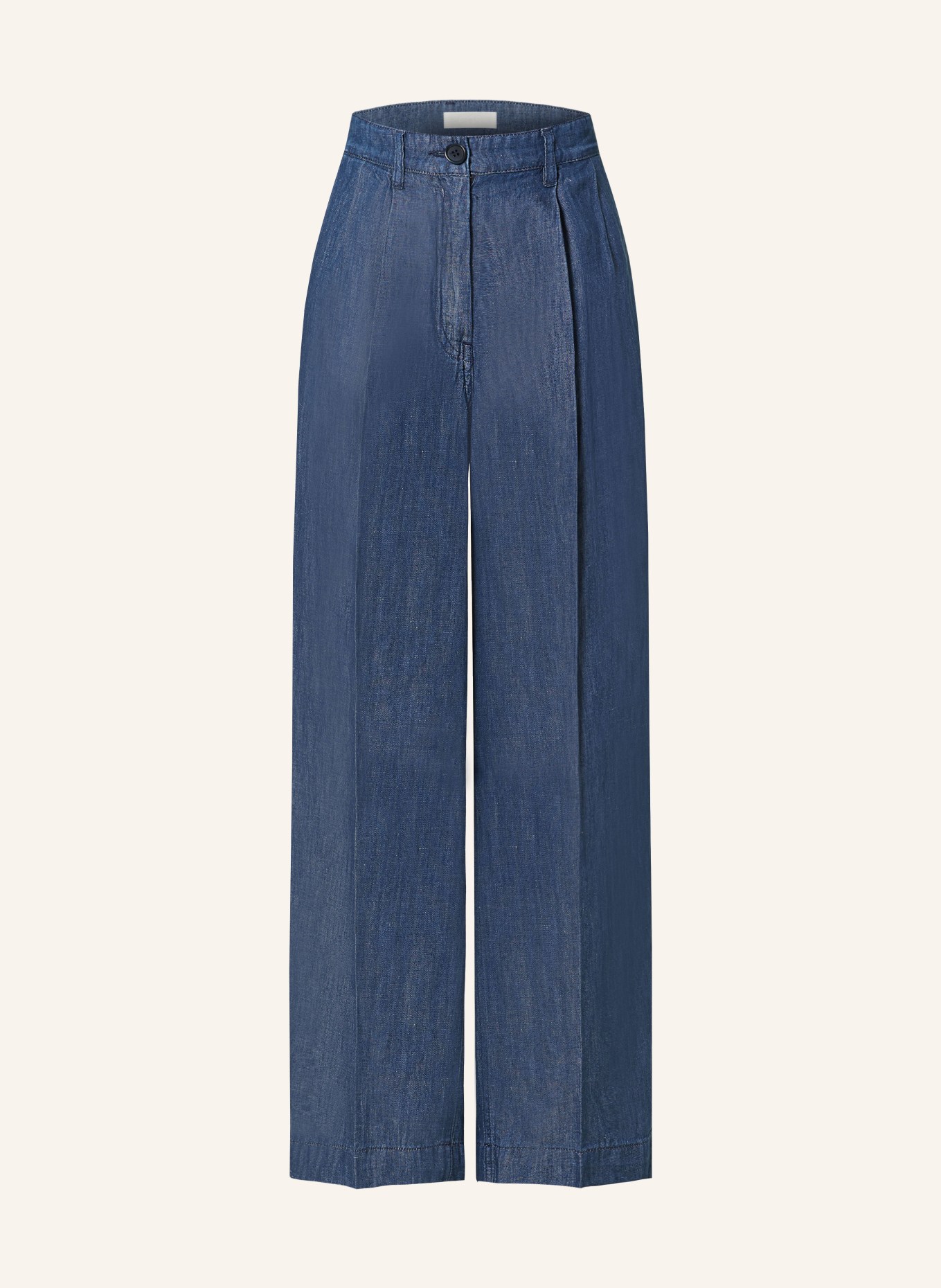 COS Trousers in denim look with linen, Color: 001 Blue Dark (Image 1)