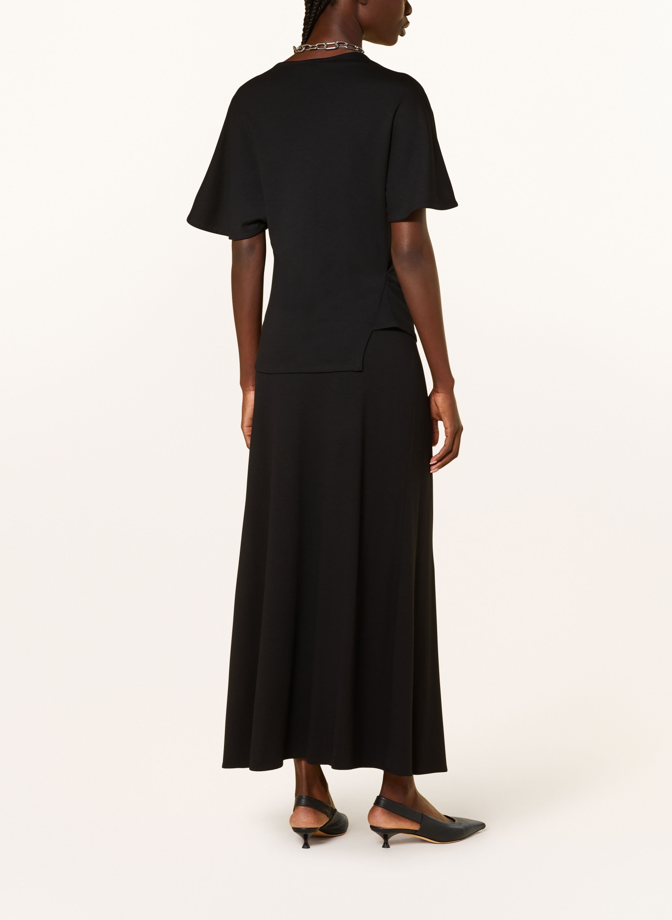 COS Jersey skirt in wrap look, Color: BLACK (Image 3)