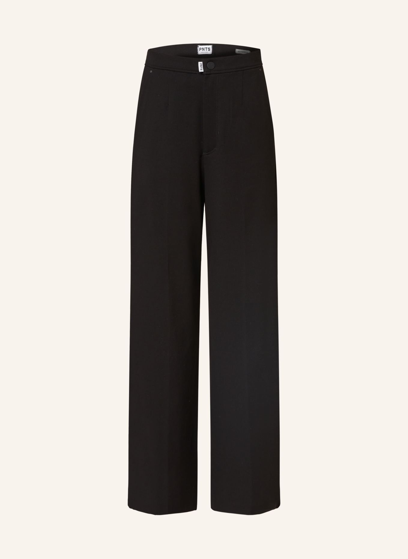 PNTS Wide leg trousers THE RAVER in jersey, Color: BLACK (Image 1)