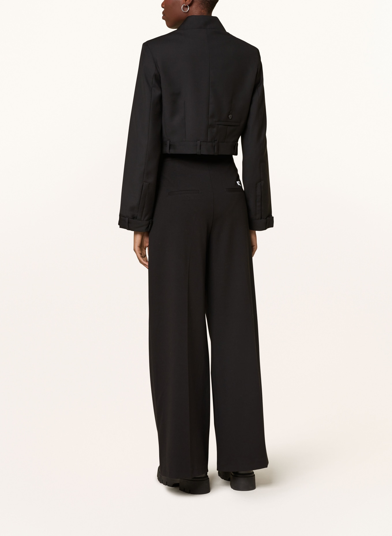 PNTS Wide leg trousers THE RAVER in jersey, Color: BLACK (Image 3)