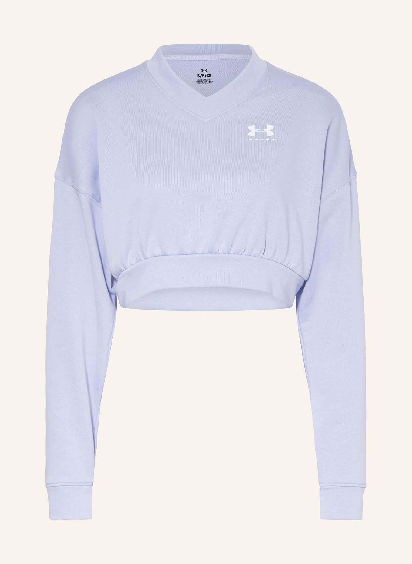 UNDER ARMOUR Cropped sweatshirt UA RIVAL, Color: LIGHT PURPLE (Image 1)