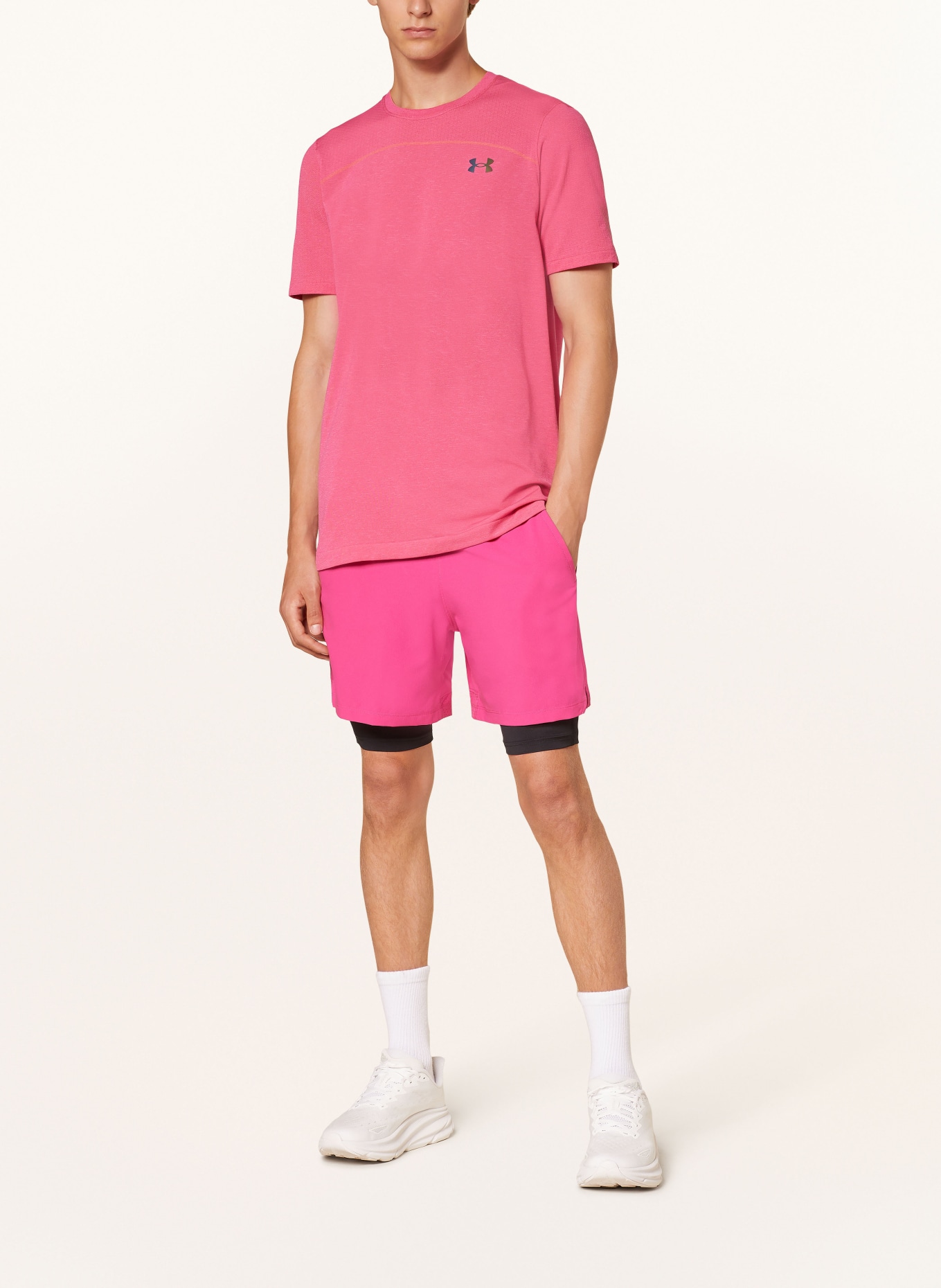 UNDER ARMOUR 2-in-1 training shorts UA VANISH, Color: PINK (Image 2)