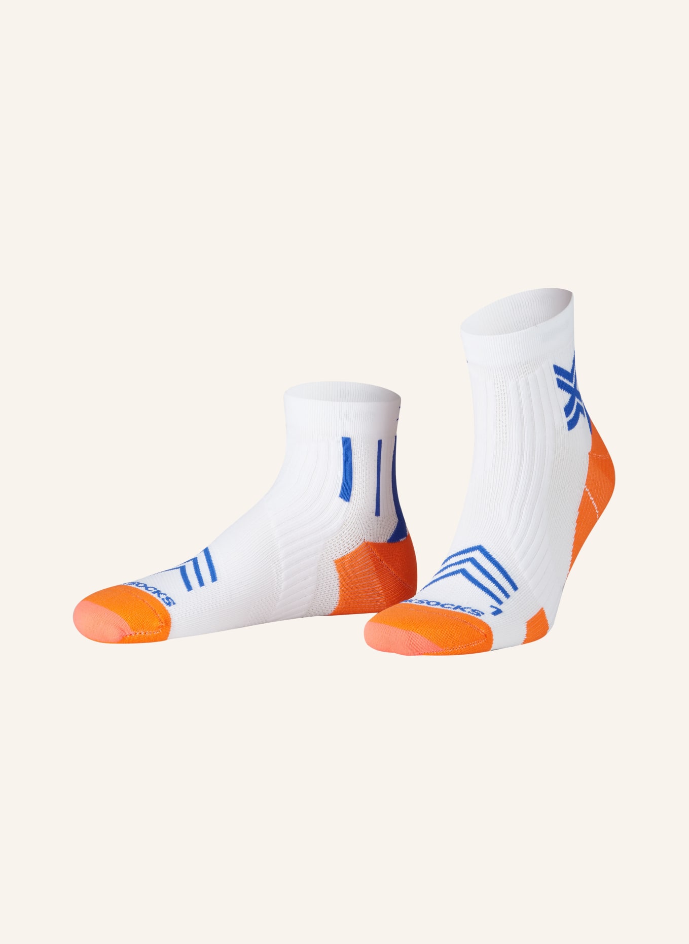 X-SOCKS Chaussettes de sport RUN EXPERT en blanc/ orange fluo/ bleu