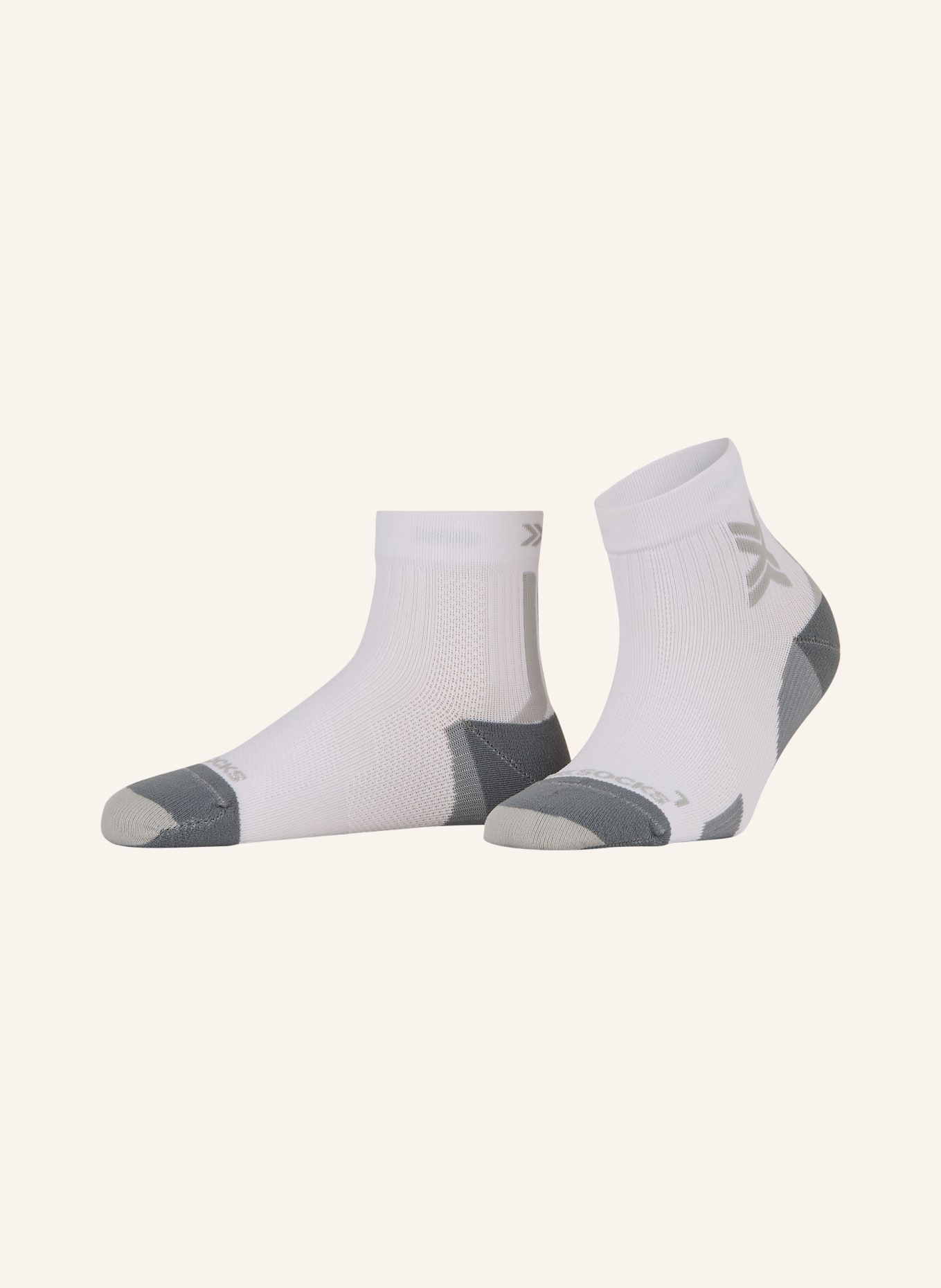X-SOCKS Running socks RUN DISCOVER ANKLE, Color: W002 ARCTIC WHITE/PEARL GREY (Image 1)