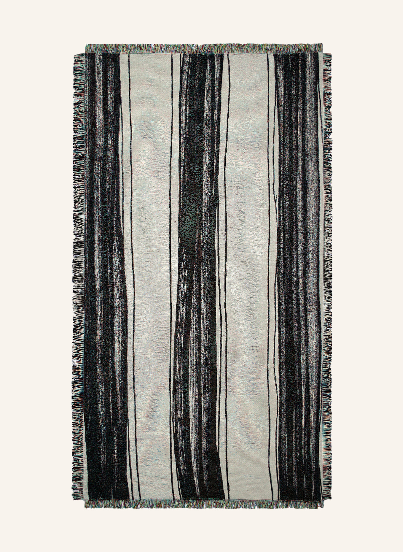 zoeppritz Throw ABSURD BEACH STRIPE, Color: BLACK/ WHITE/ LIGHT GREEN (Image 1)