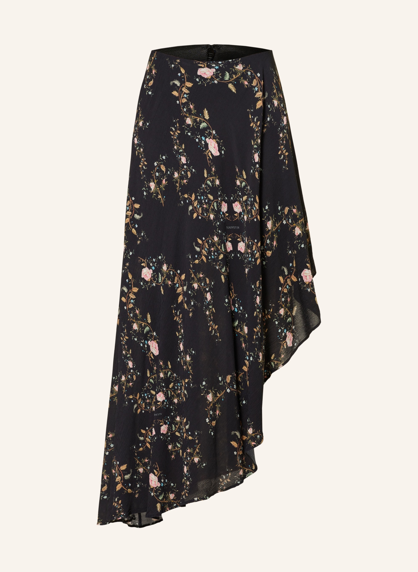 ALLSAINTS Skirt SLVINA OTO in wrap look, Color: BLACK/ PINK/ OLIVE (Image 1)