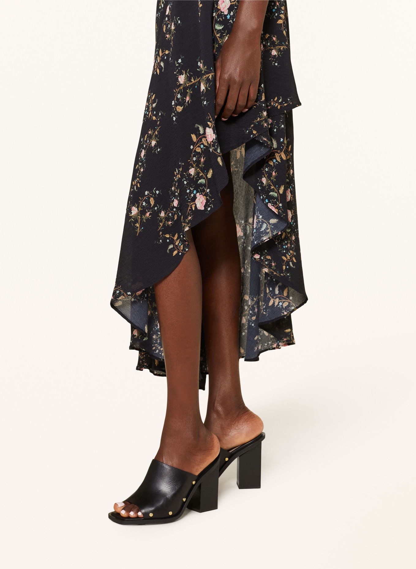 ALLSAINTS Skirt SLVINA OTO in wrap look, Color: BLACK/ PINK/ OLIVE (Image 4)