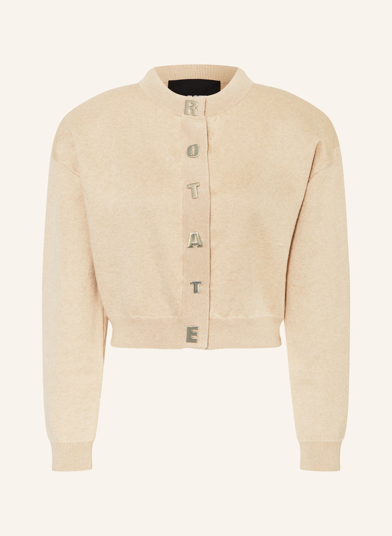 ROTATE Cropped cardigan, Color: BEIGE (Image 1)