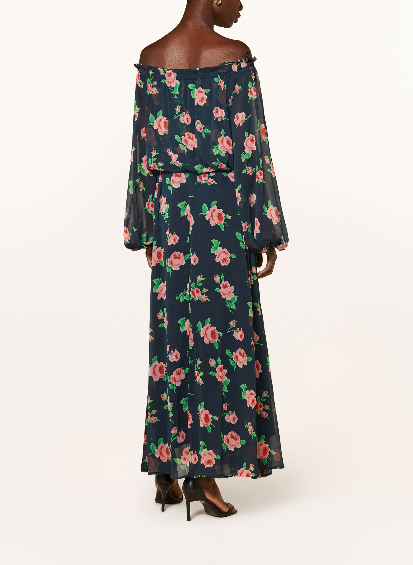 ROTATE Sukienka z odkrytymi ramionami, Kolor: GRANATOWY/ CZERWONY/ ZIELONY (Obrazek 3)