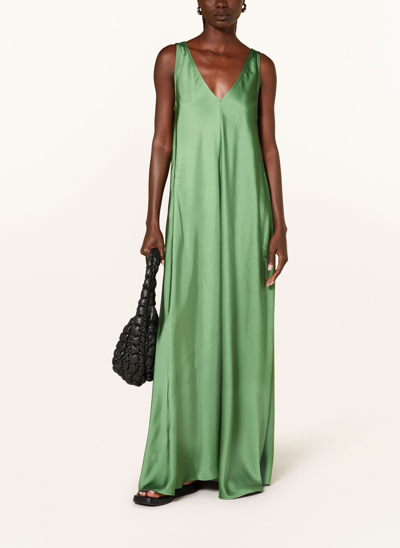 ESSENTIEL ANTWERP Satin dress FULU, Color: GREEN (Image 2)