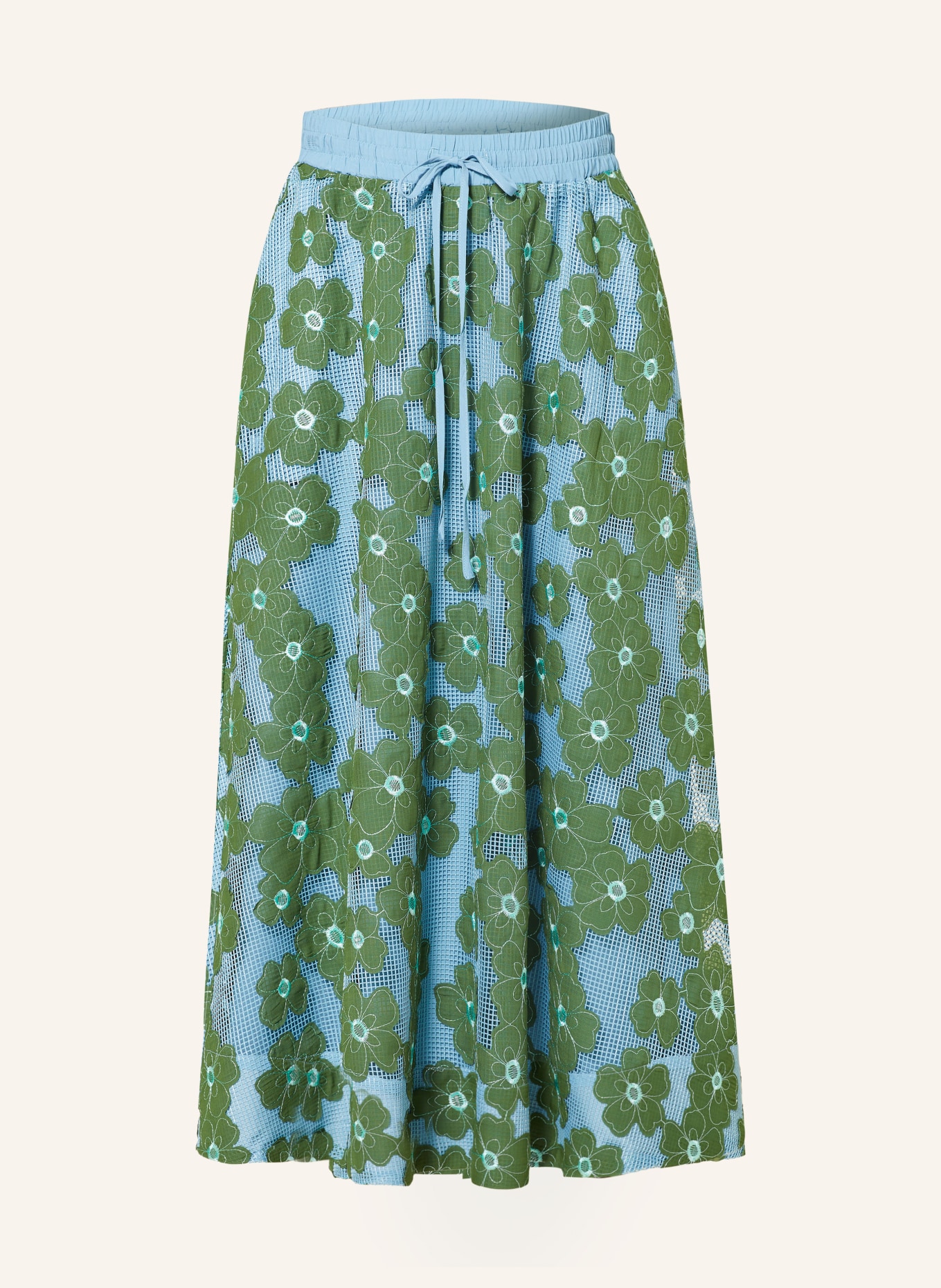 ESSENTIEL ANTWERP Mesh skirt, Color: BLUE/ GREEN (Image 1)