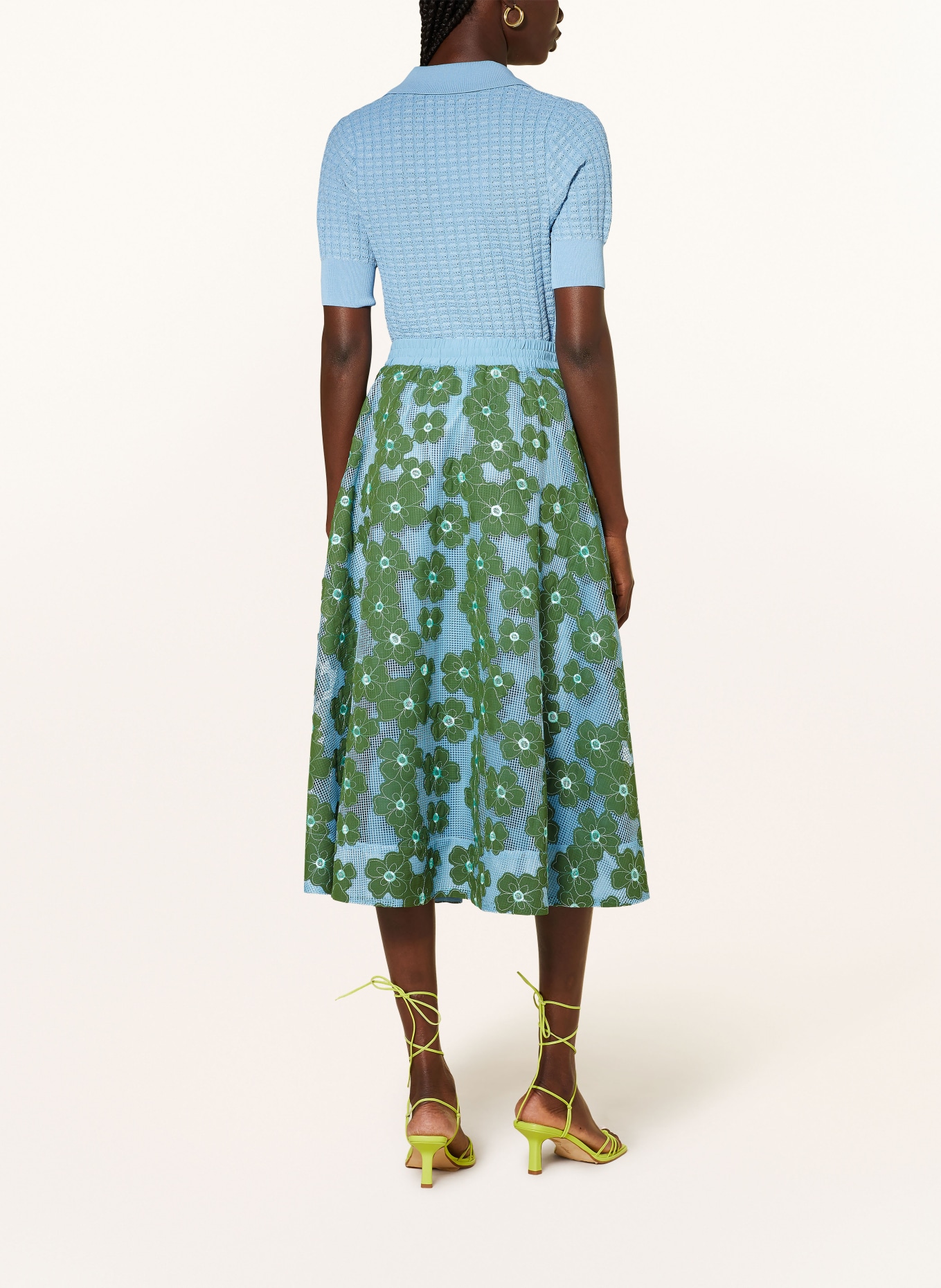 ESSENTIEL ANTWERP Mesh skirt, Color: BLUE/ GREEN (Image 3)