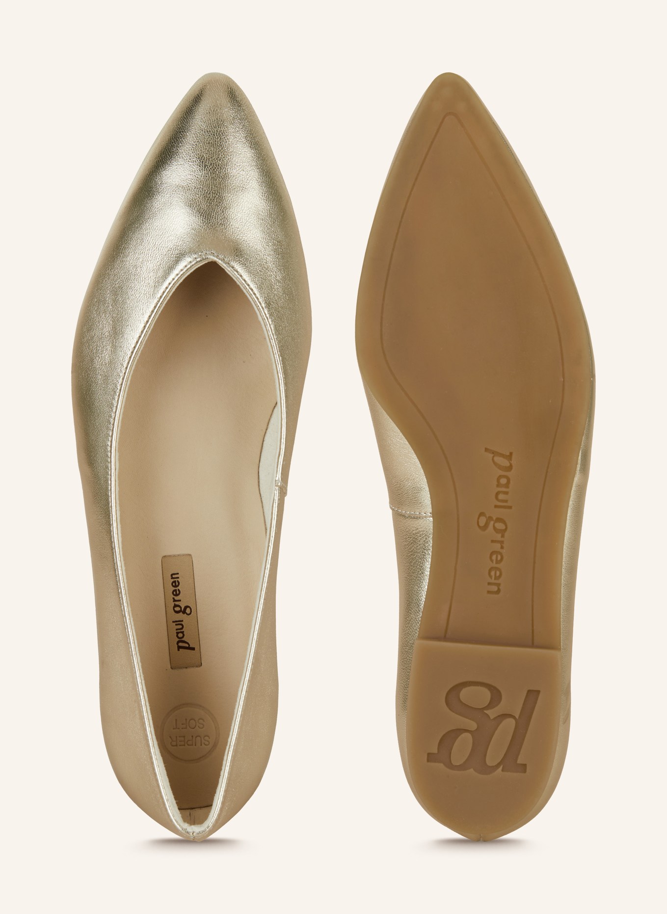 paul green Ballet flats: GOLD
