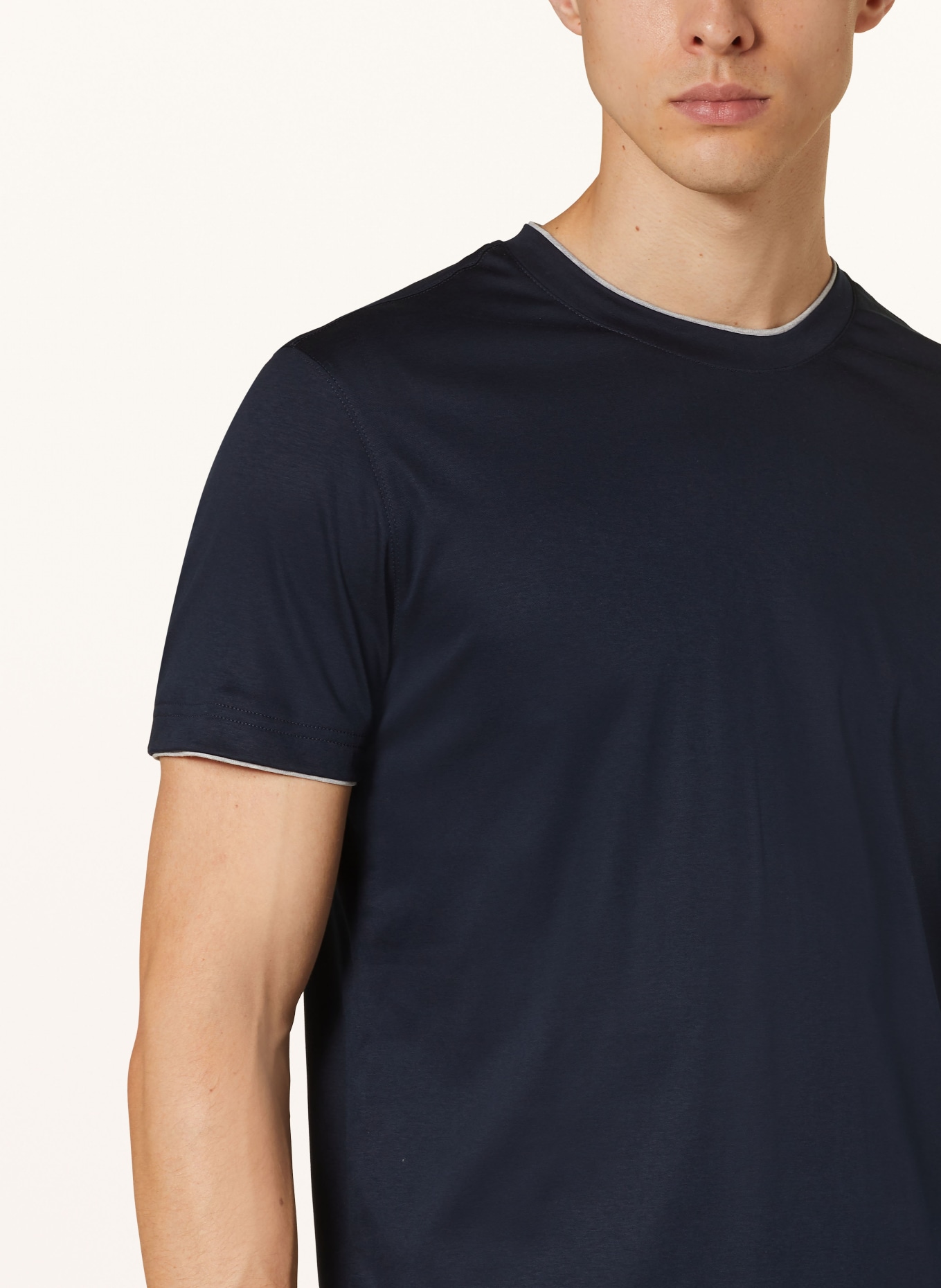 van Laack T-shirt, Color: DARK BLUE (Image 4)
