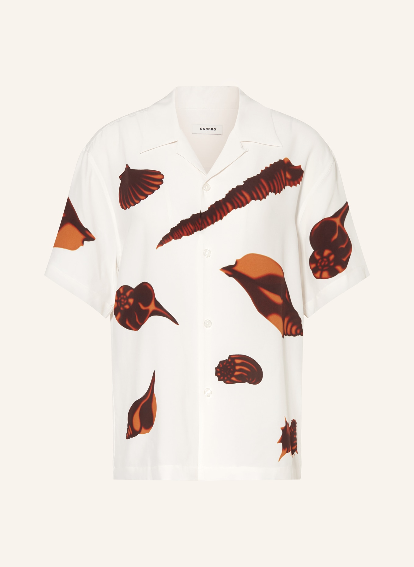 SANDRO Koszula z klapami regular fit, Kolor: ECRU/ BRĄZOWY (Obrazek 1)