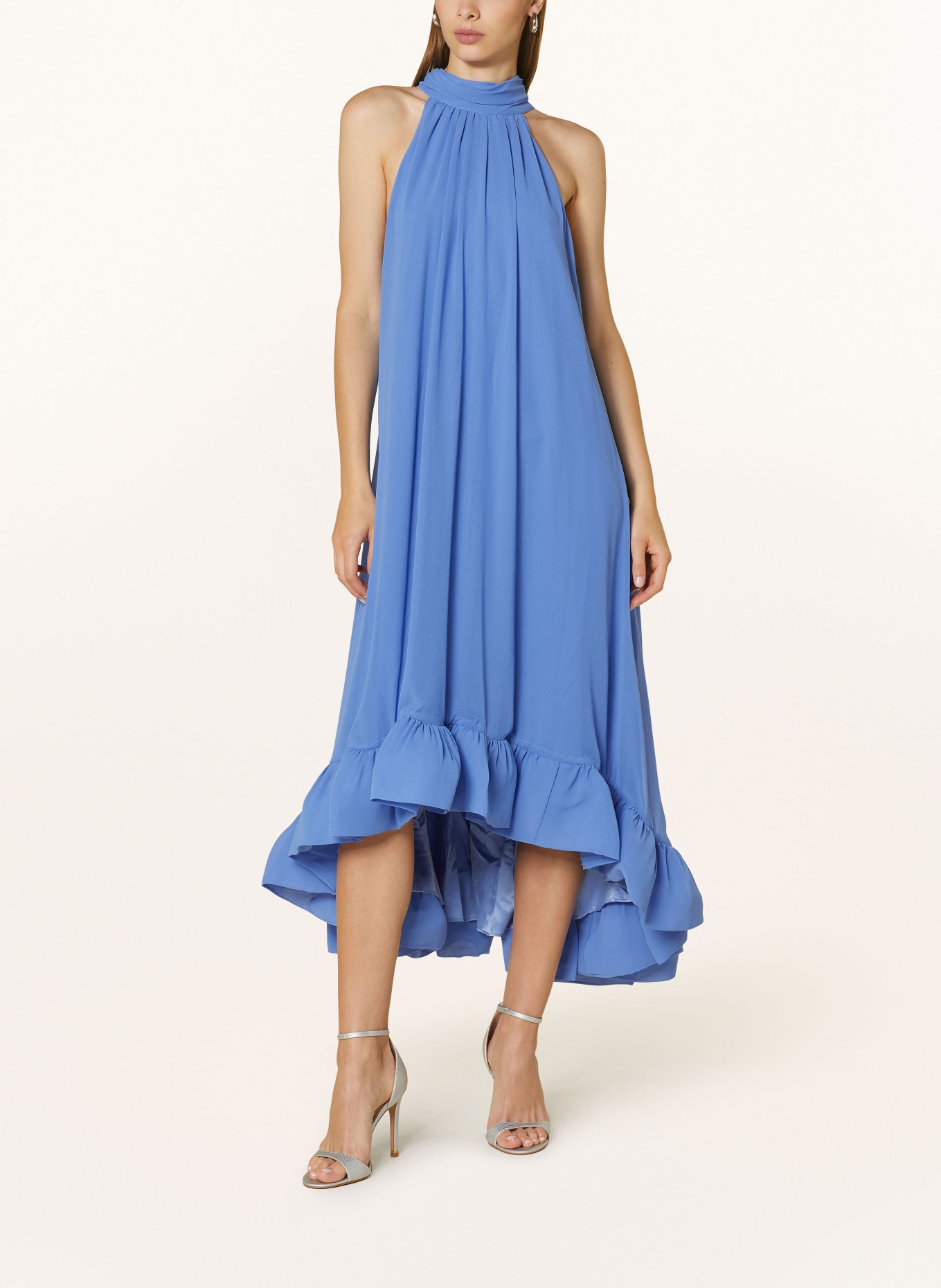 MALINA Dress SABRINA with frills and cut-out, Color: BLUE (Image 2)
