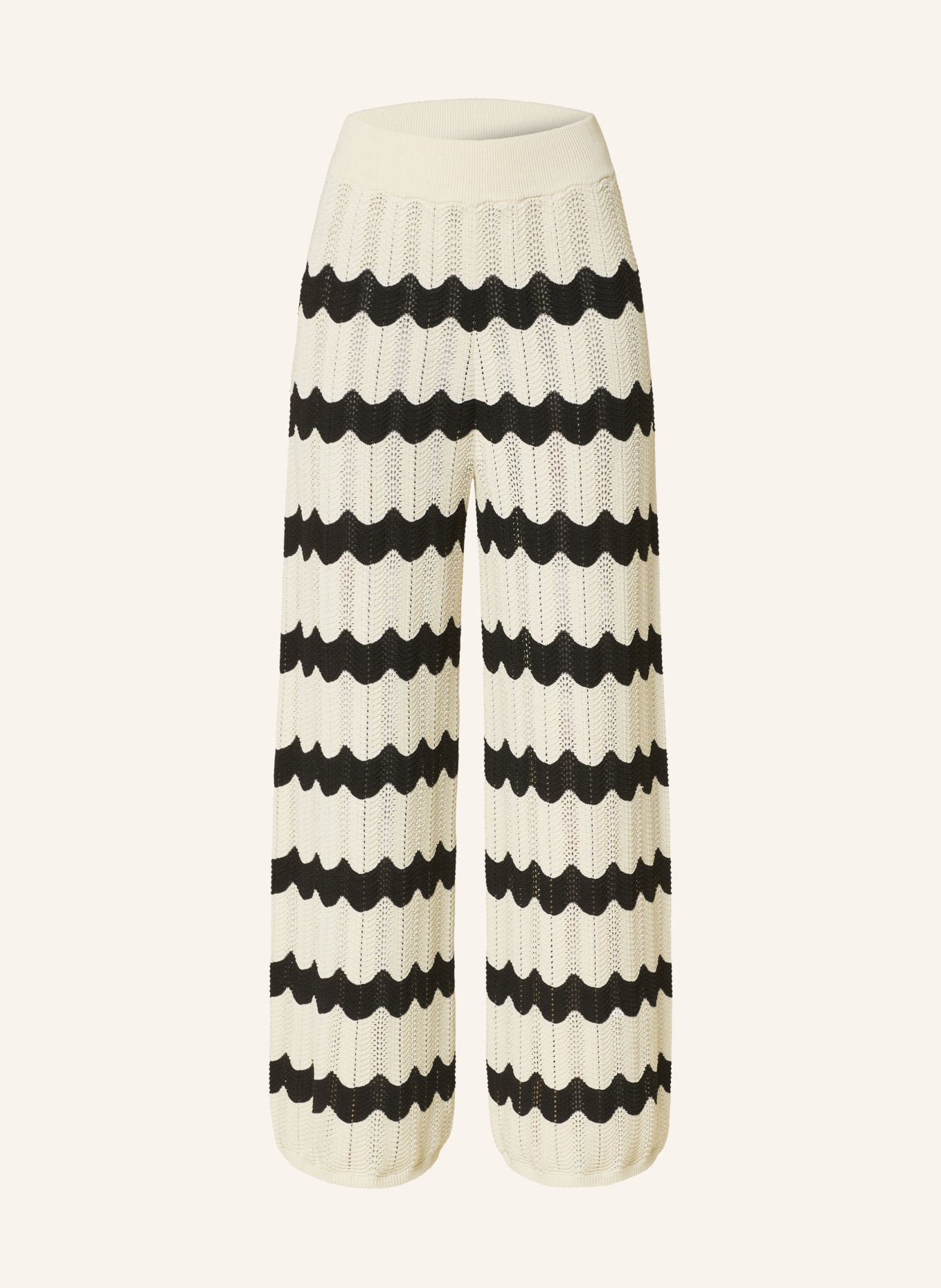 MALINA Trousers KEILY, Color: BLACK/ ECRU (Image 1)