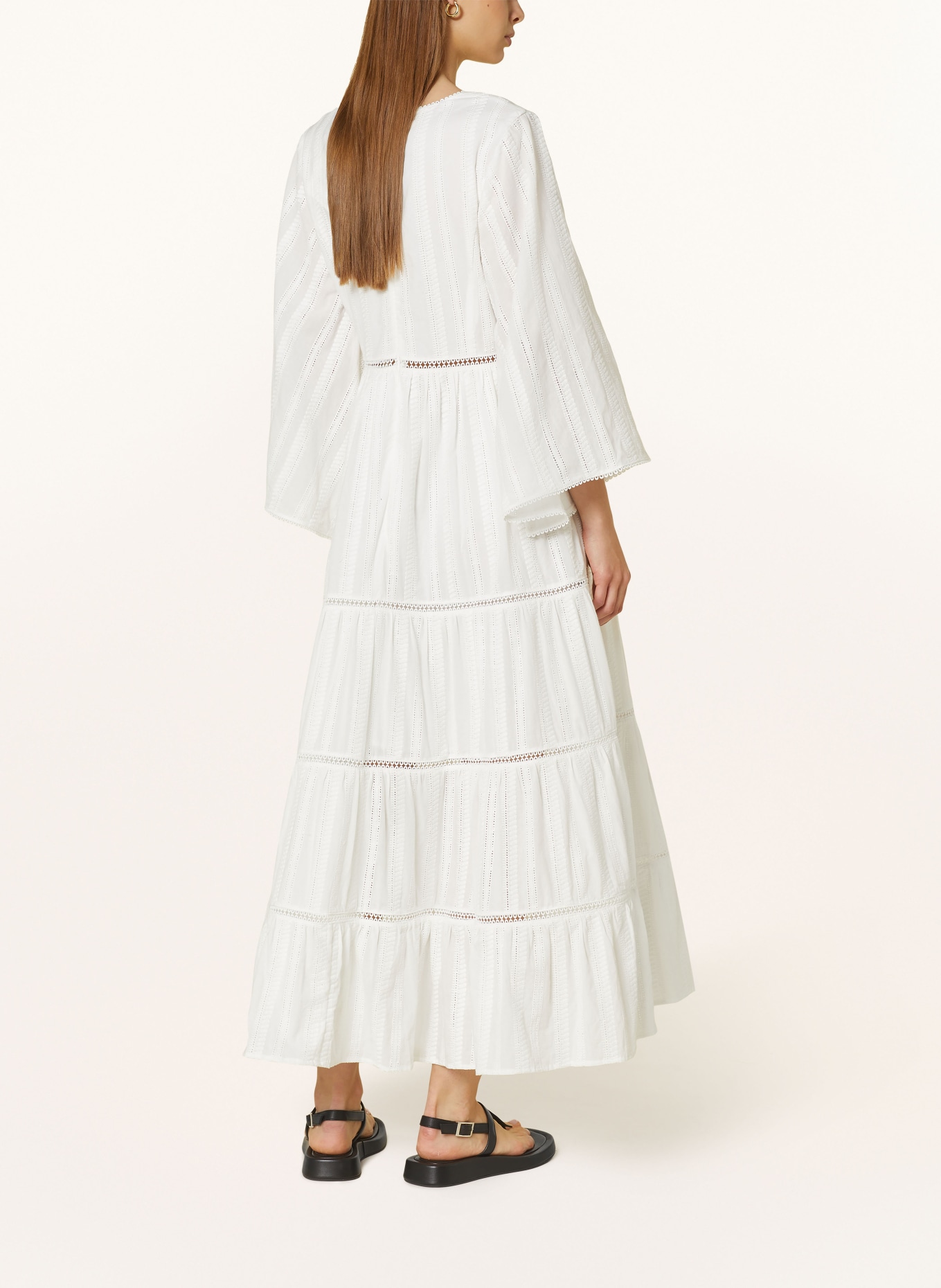 MALINA Dress VANESSA with 3/4 sleeves and lace, Color: WHITE (Image 3)