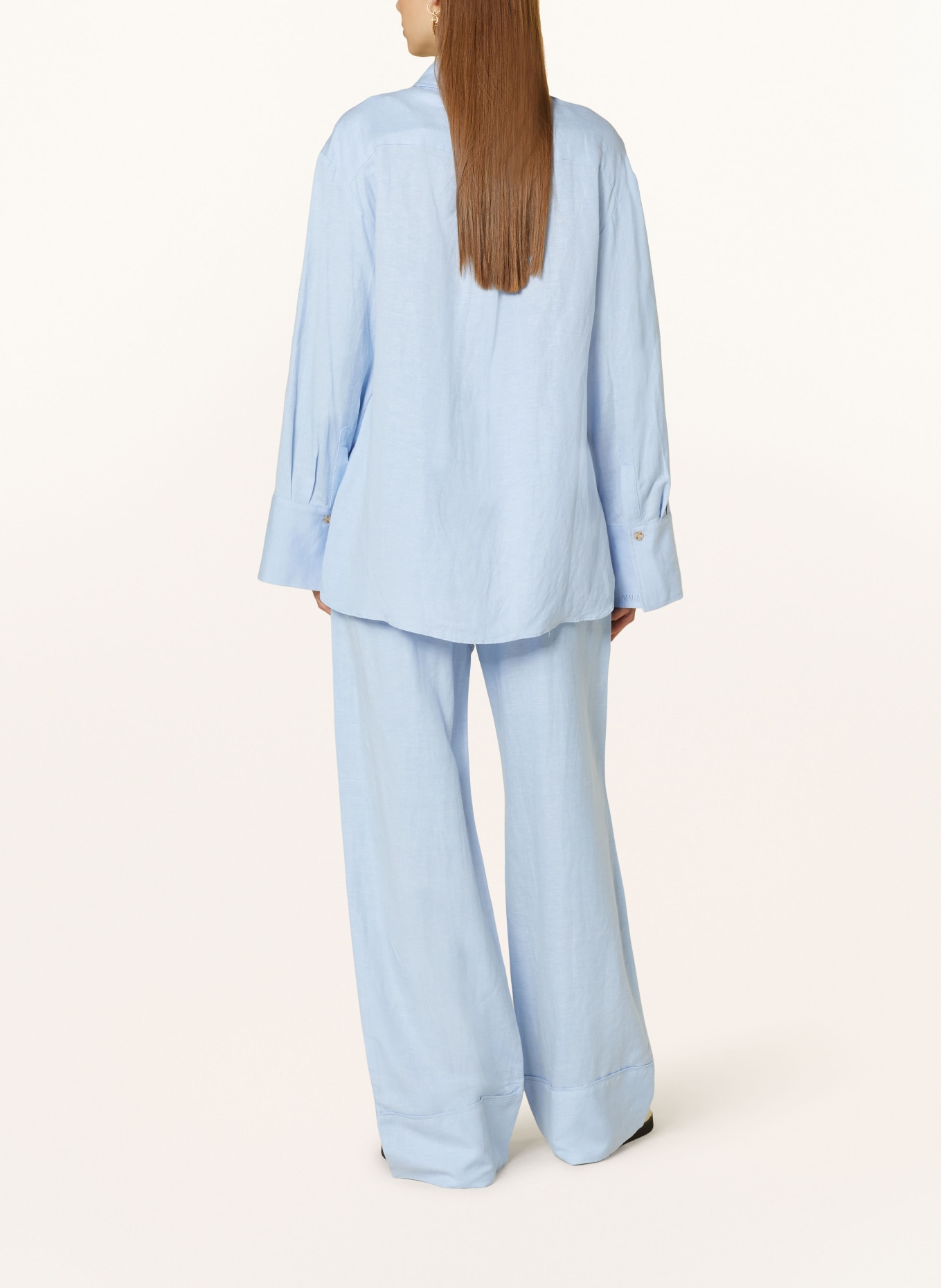 MALINA Trousers MAISIE with linen, Color: LIGHT BLUE (Image 3)