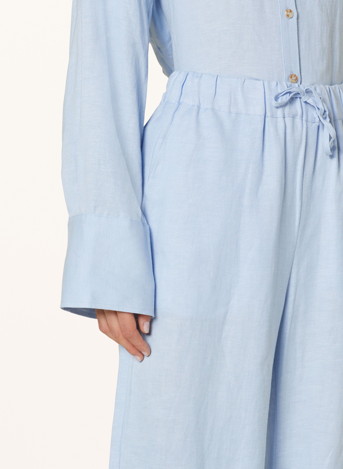 MALINA Trousers MAISIE with linen, Color: LIGHT BLUE (Image 5)