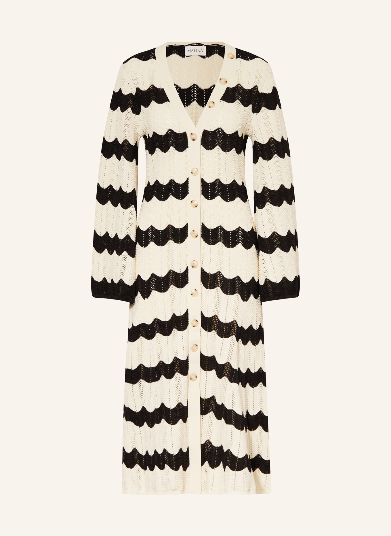 MALINA Knit dress ISOBEL: BLACK / ECRU