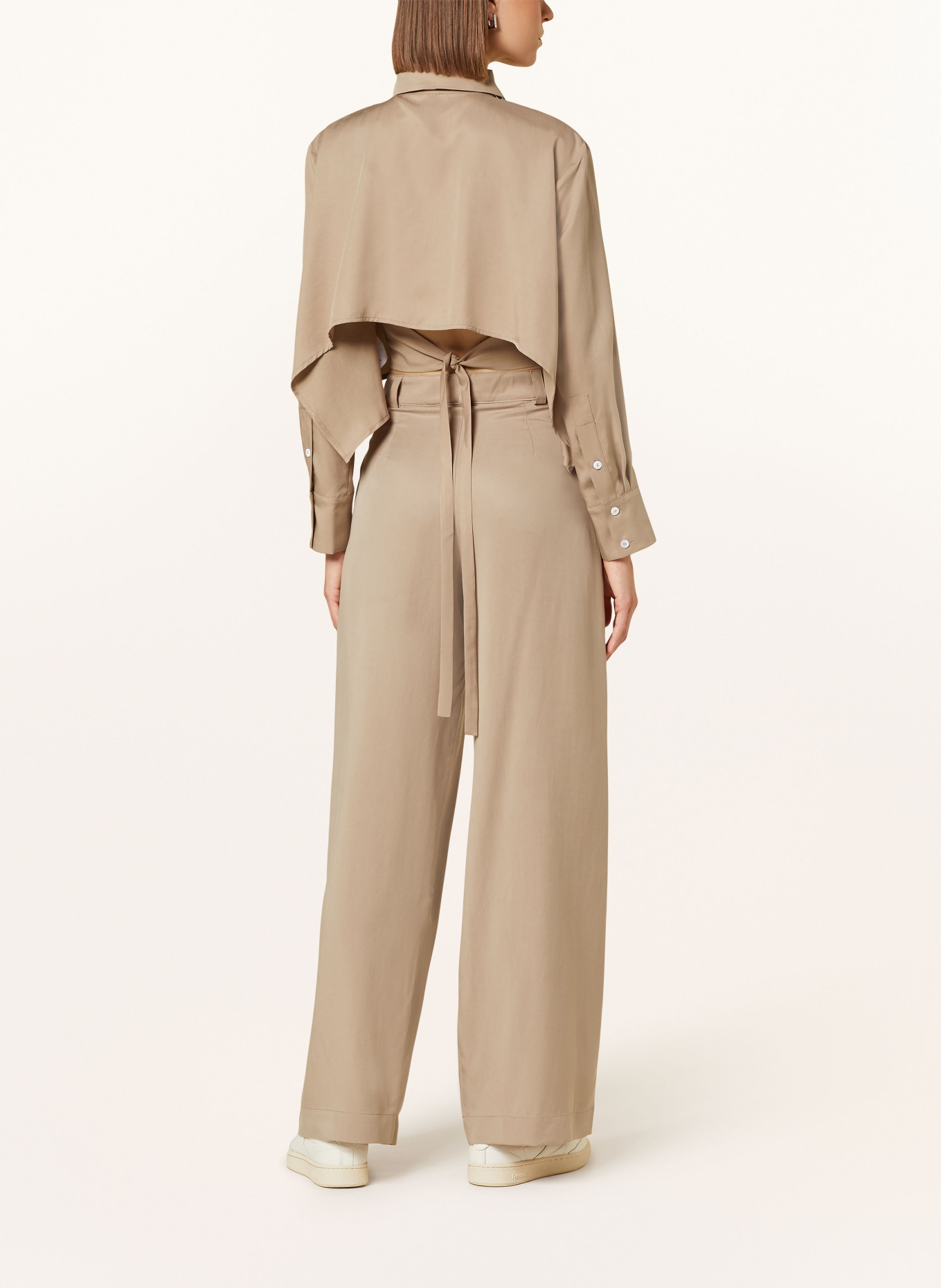 OH APRIL Krótka koszula MÉLIE: SZAROBRĄZOWY