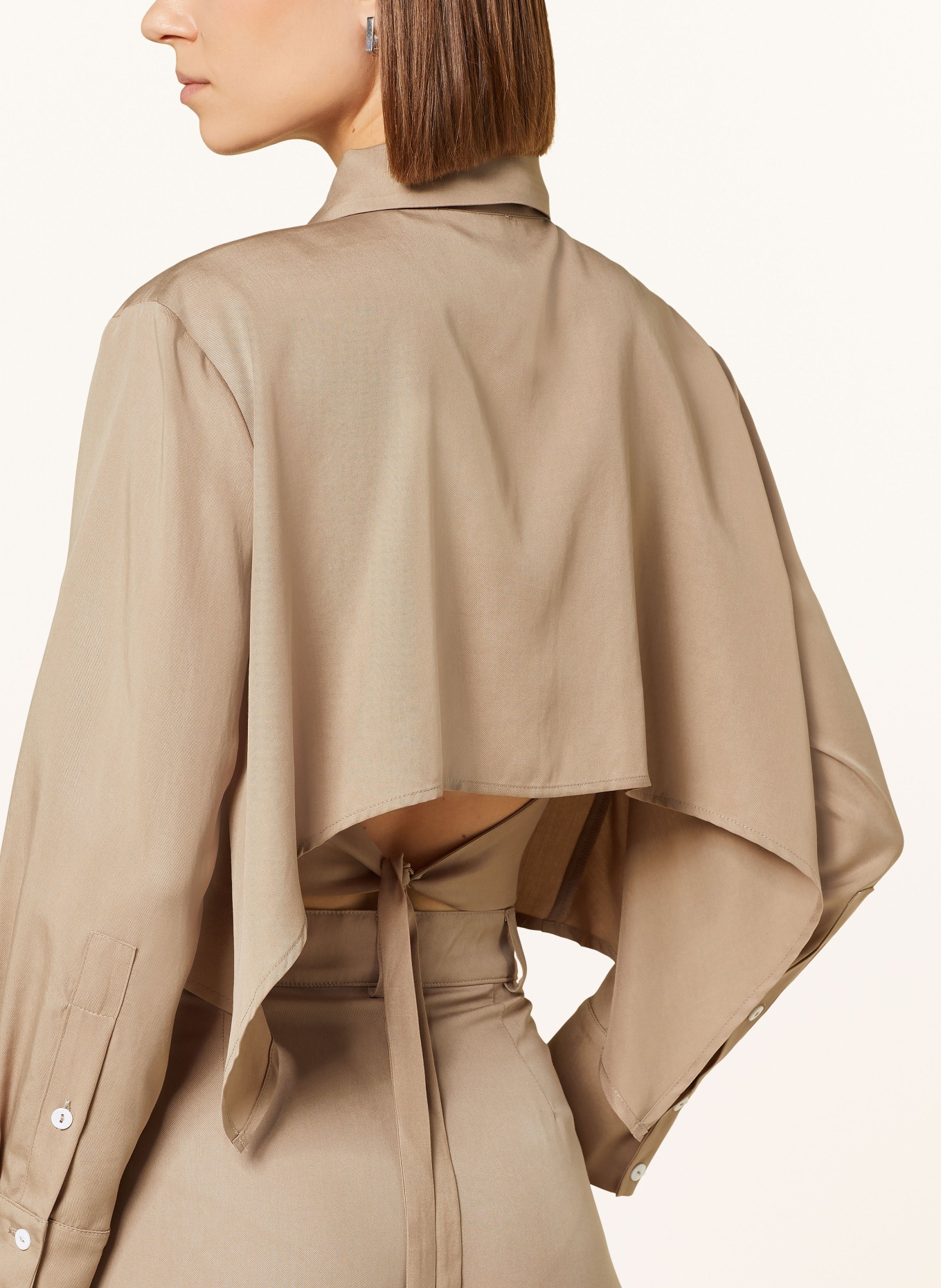 OH APRIL Krótka koszula MÉLIE: SZAROBRĄZOWY