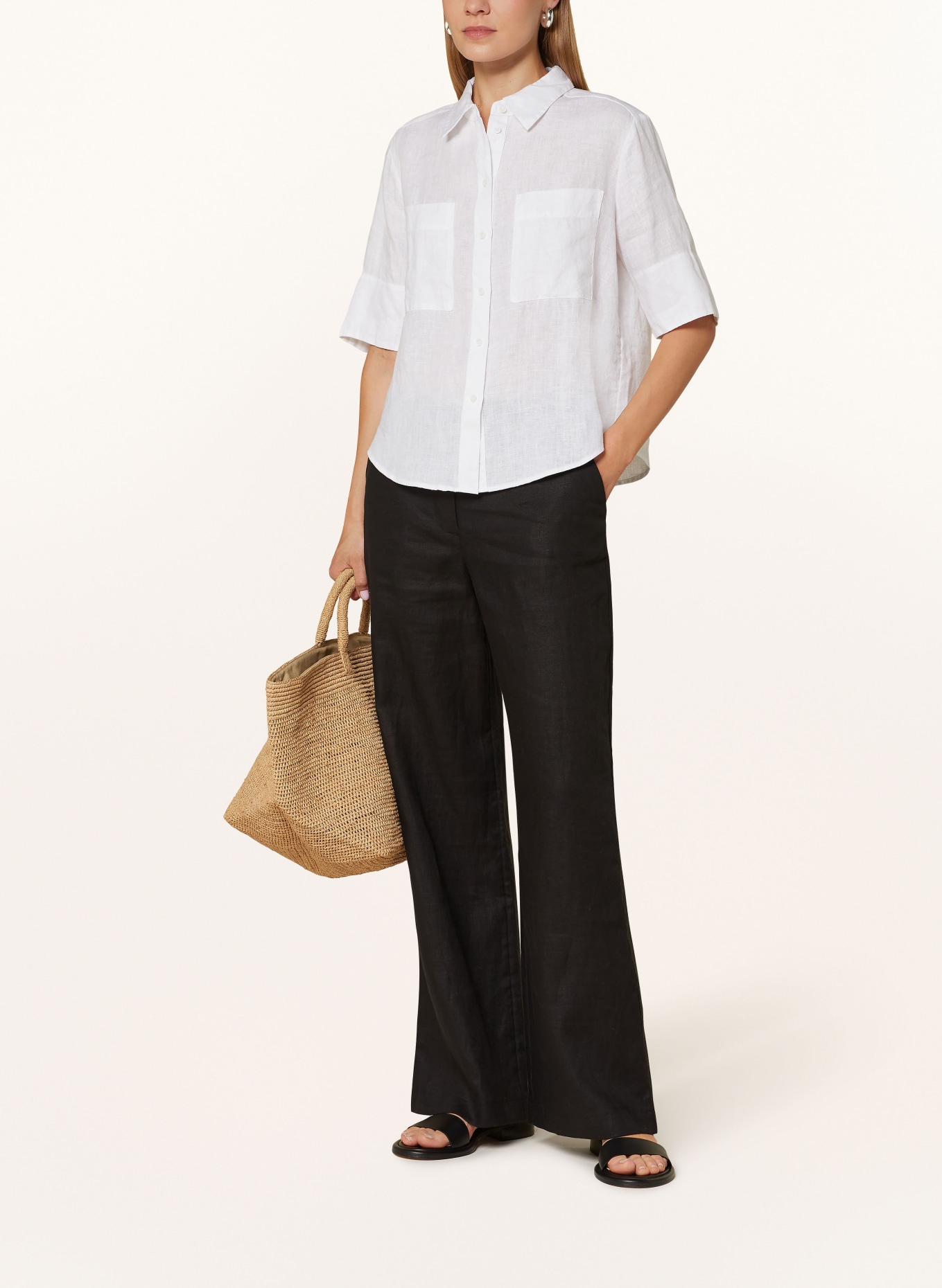OPUS Shirt blouse FILALIA made of linen, Color: WHITE (Image 2)