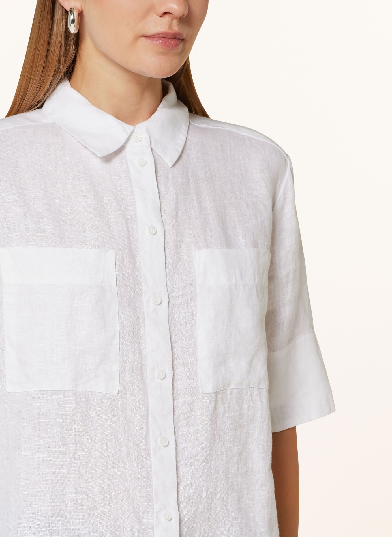 OPUS Shirt blouse FILALIA made of linen, Color: WHITE (Image 4)