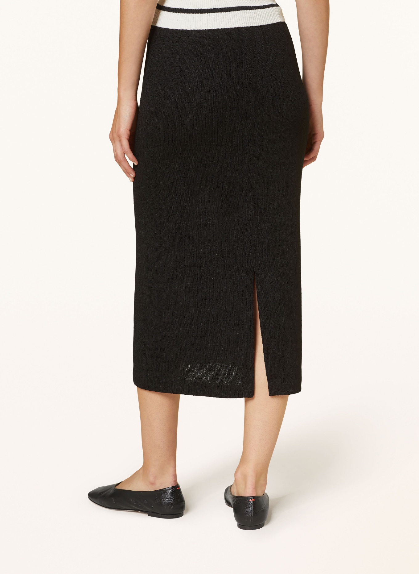 OPUS Knit skirt ROBINIA, Color: BLACK (Image 4)