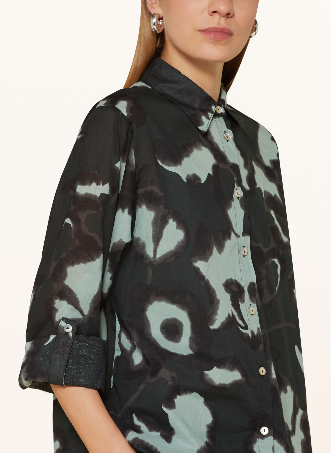 OPUS Shirt blouse FUMINE, Color: BLACK/ GRAY/ MINT (Image 4)