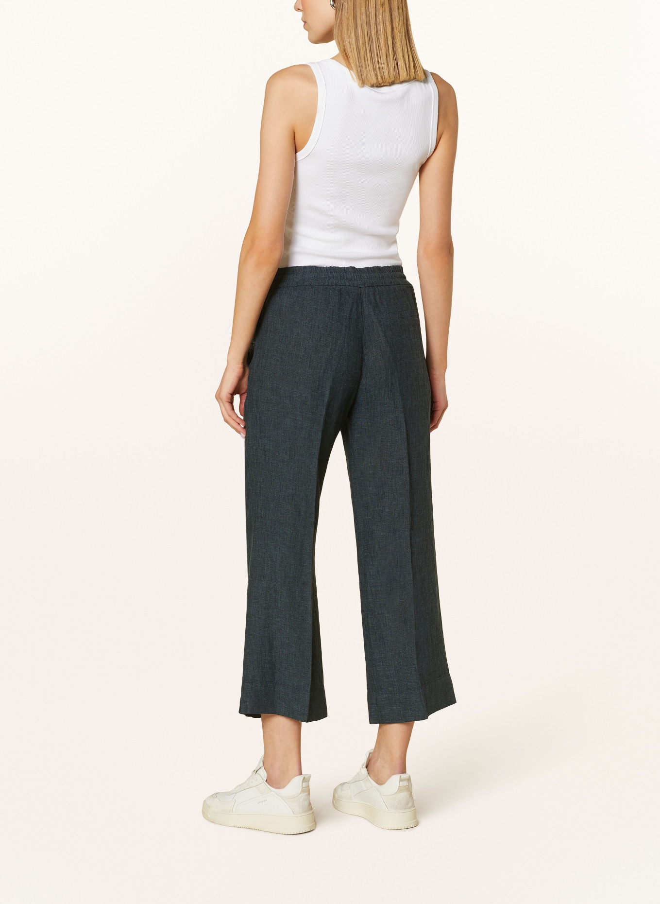 OPUS Culottes MADEKA in linen, Color: DARK GREEN (Image 3)