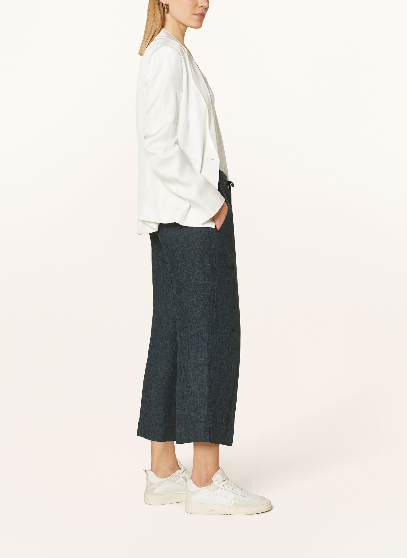 OPUS Culottes MADEKA in linen, Color: DARK GREEN (Image 4)