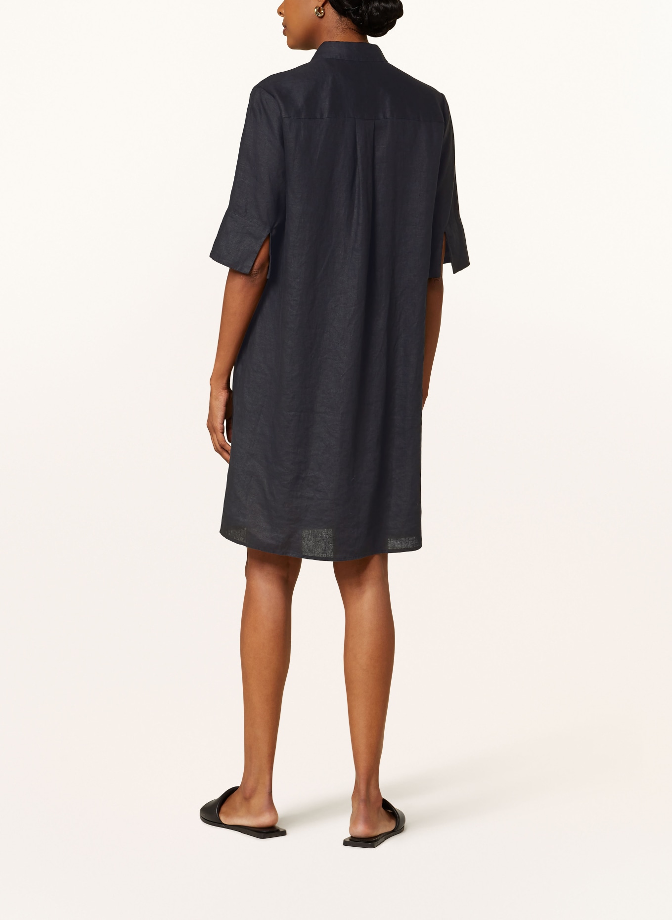 OPUS Leinenkleid WALMARI in schwarz