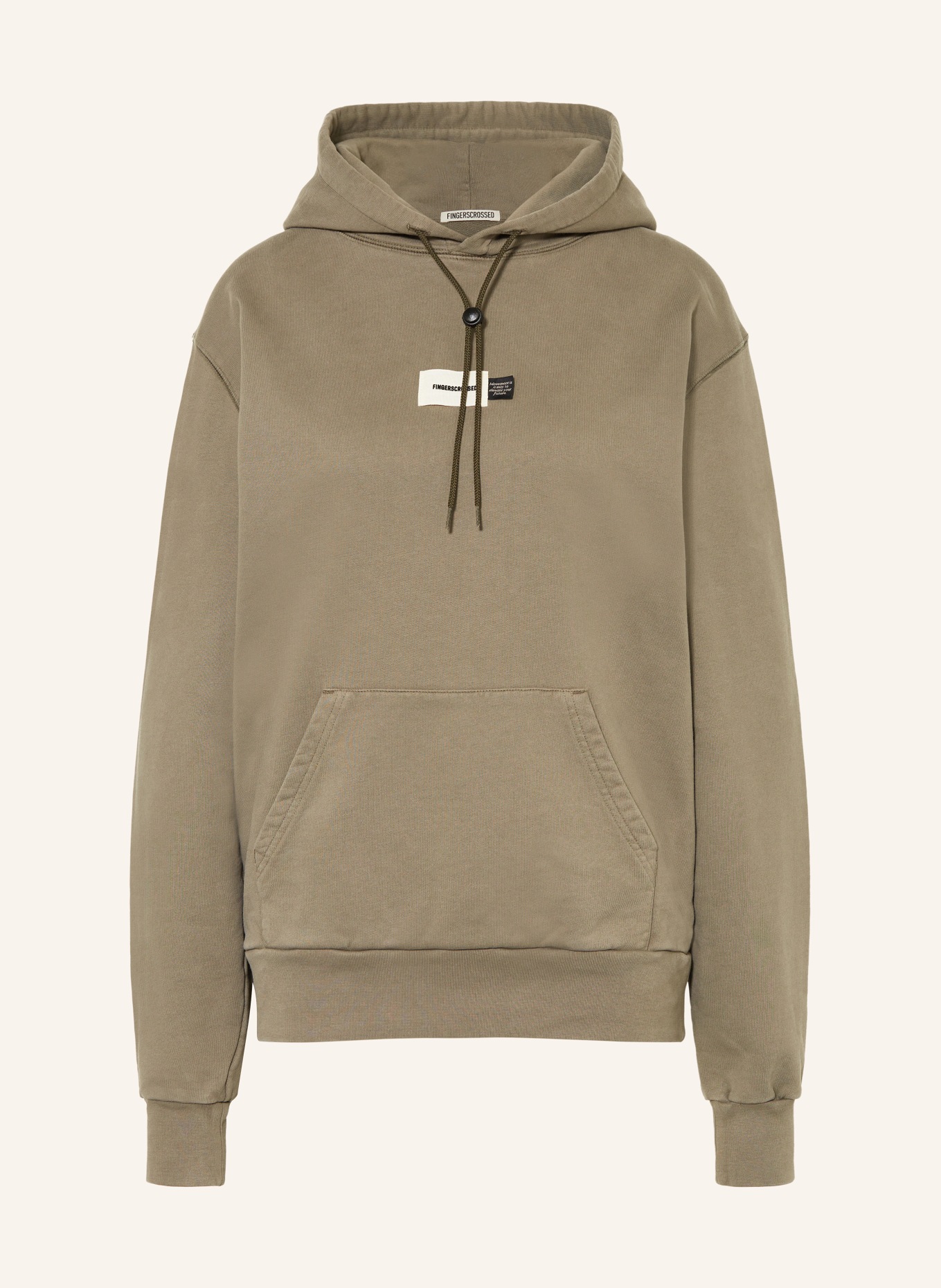FINGERSCROSSED Hoodie MOVEMENT, Color: OLIVE (Image 1)