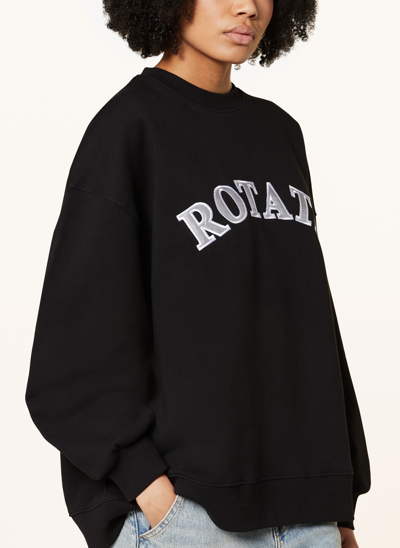 ROTATE Sweatshirt, Color: BLACK/ WHITE/ GRAY (Image 4)