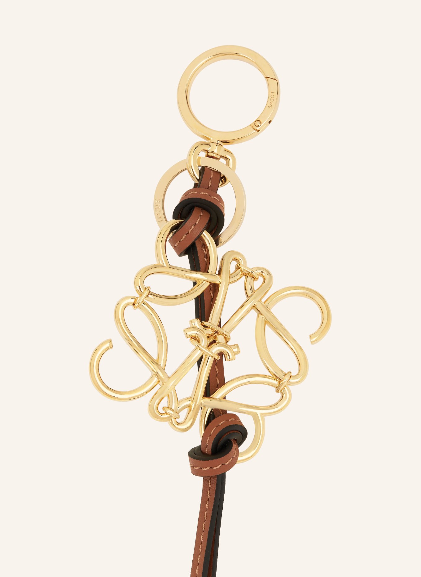【関税&送料込】Loewe Gold l Keyring Anagram keyring Gold - LOEWE