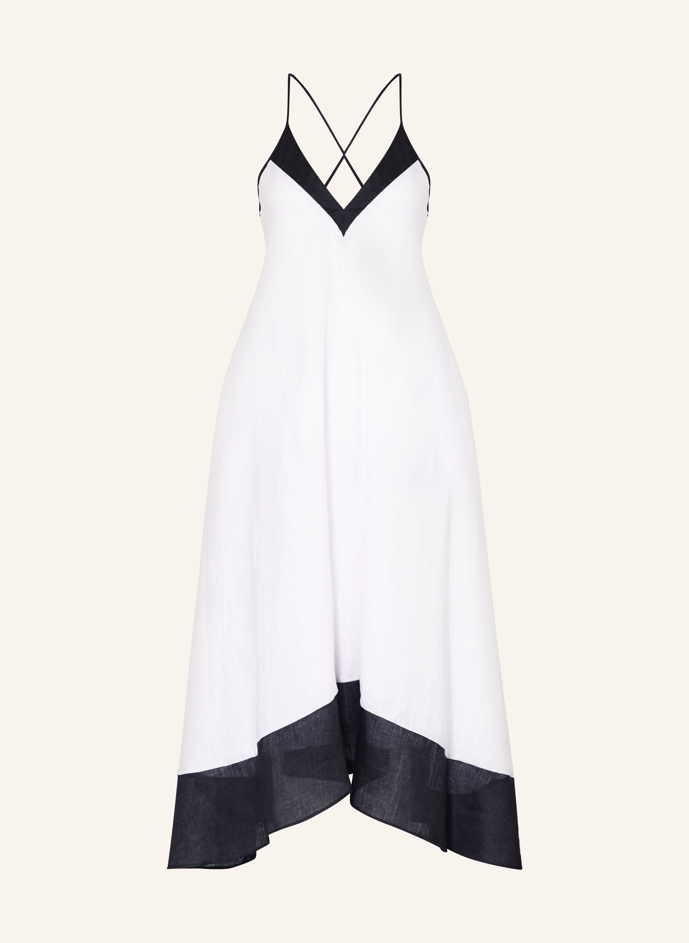 REISS Linen dress STEVIE, Color: WHITE/ BLACK (Image 1)
