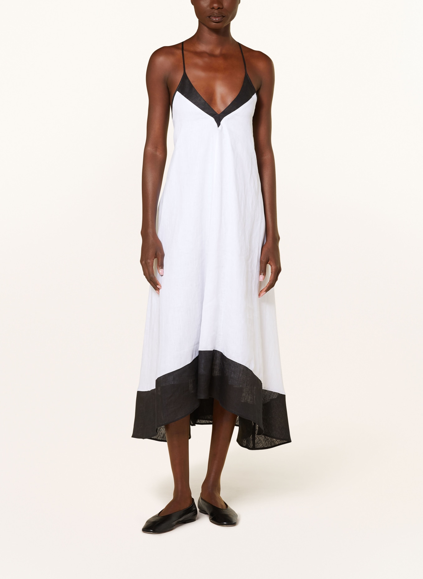 REISS Linen dress STEVIE, Color: WHITE/ BLACK (Image 2)