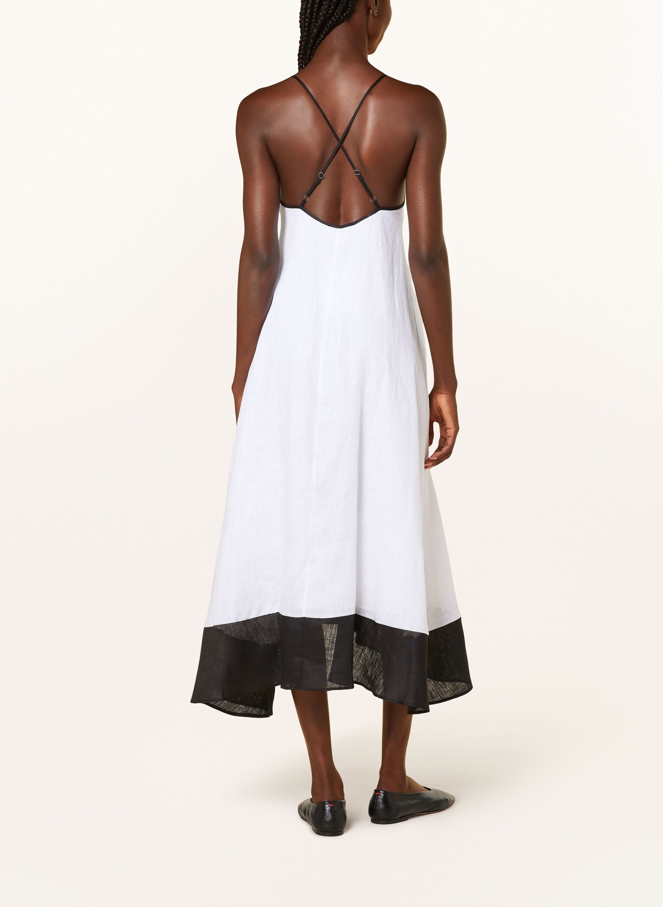 REISS Linen dress STEVIE, Color: WHITE/ BLACK (Image 3)