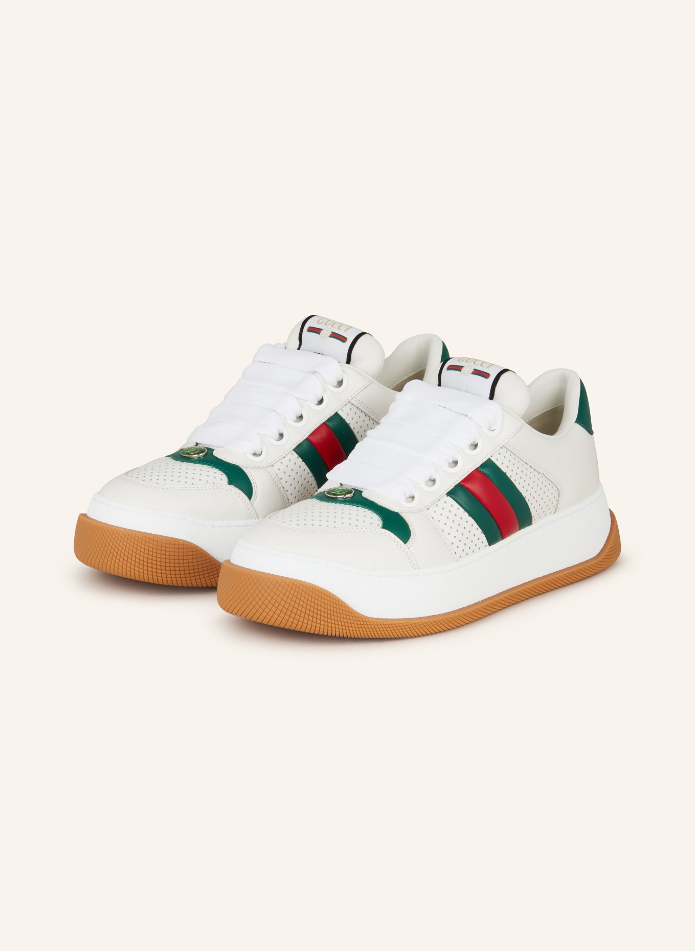 GUCCI Sneakers, Color: WHITE/ GREEN/ RED (Image 1)