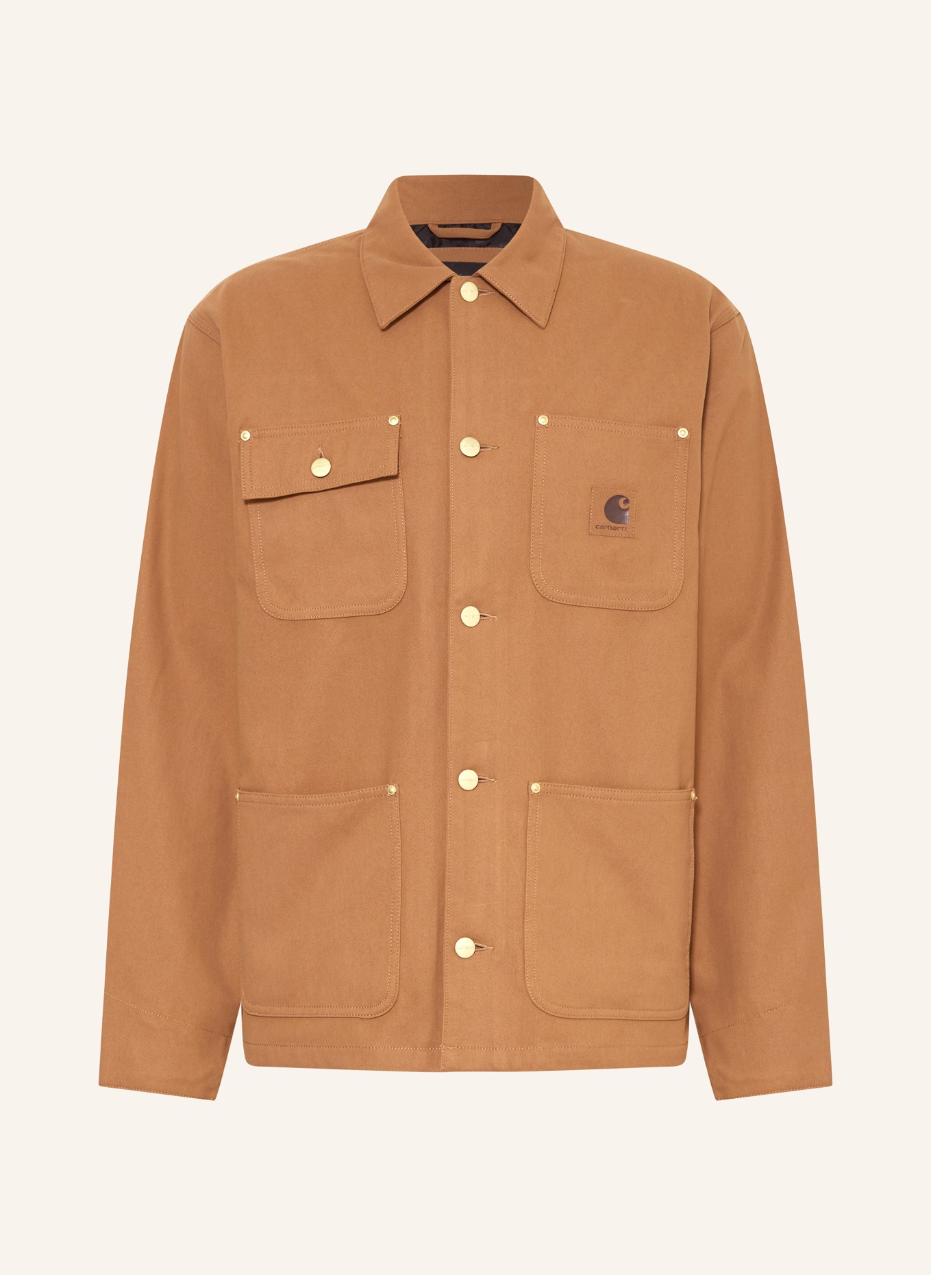 carhartt WIP Overshirt MICHIGAN in leather look, Color: BROWN (Image 1)